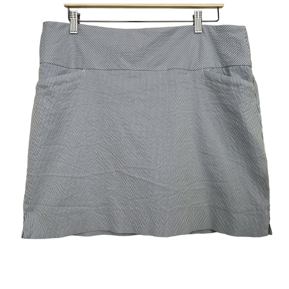 S.C. & Co Women's Size XL Blue White Strips Skort